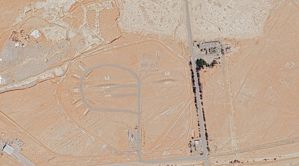 satellite image at a site reportedly struck in an alleged Israeli attack on April 19, 2024, near Isfahan, Iran