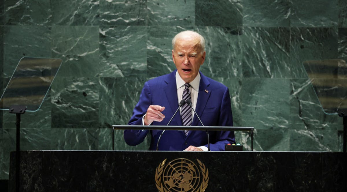 US President Joe Biden addresses the 78th Session of the UN General Assembly in New York City