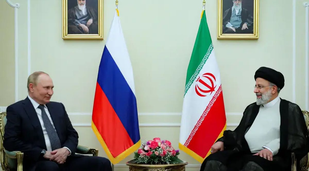 Russian President Vladimir Putin meets with Iranian President Ebrahim Raisi