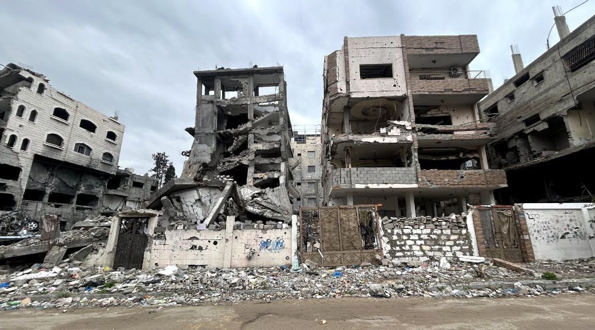 Bombed buildings Gaza