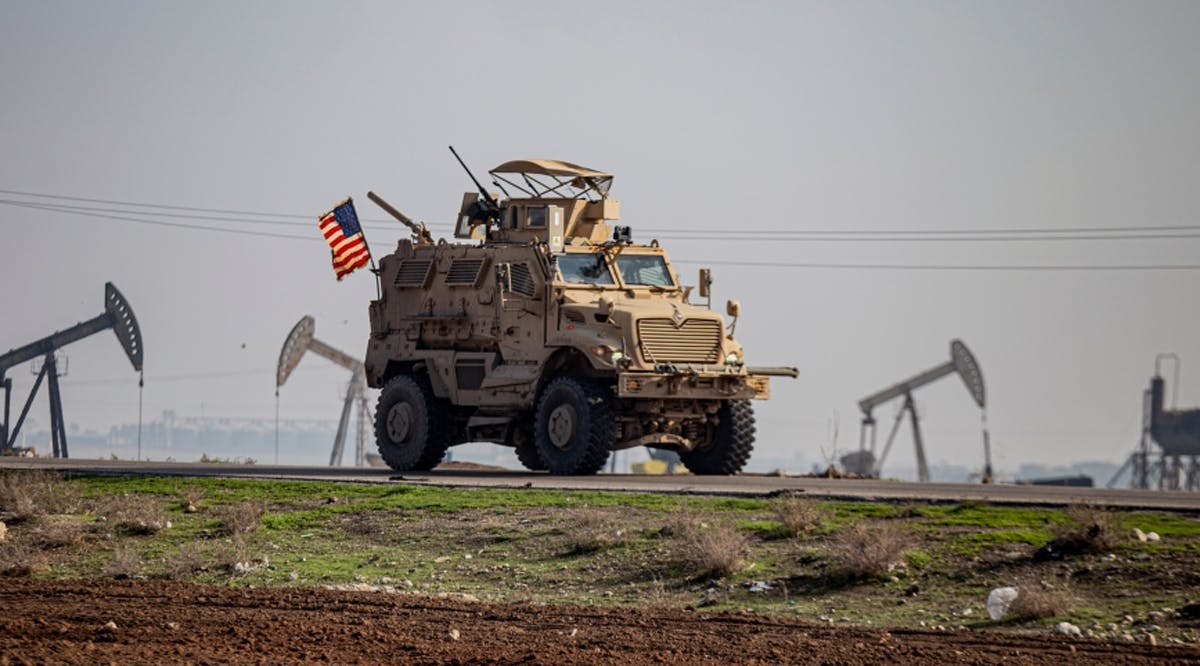 A U.S. military vehicle on a patrol in eastern Syria