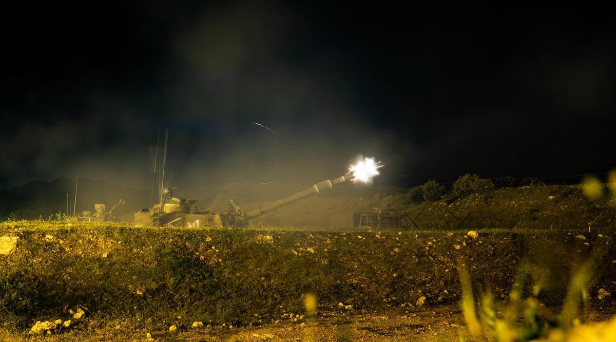 IDF artillery fires shells at targets in Lebanon