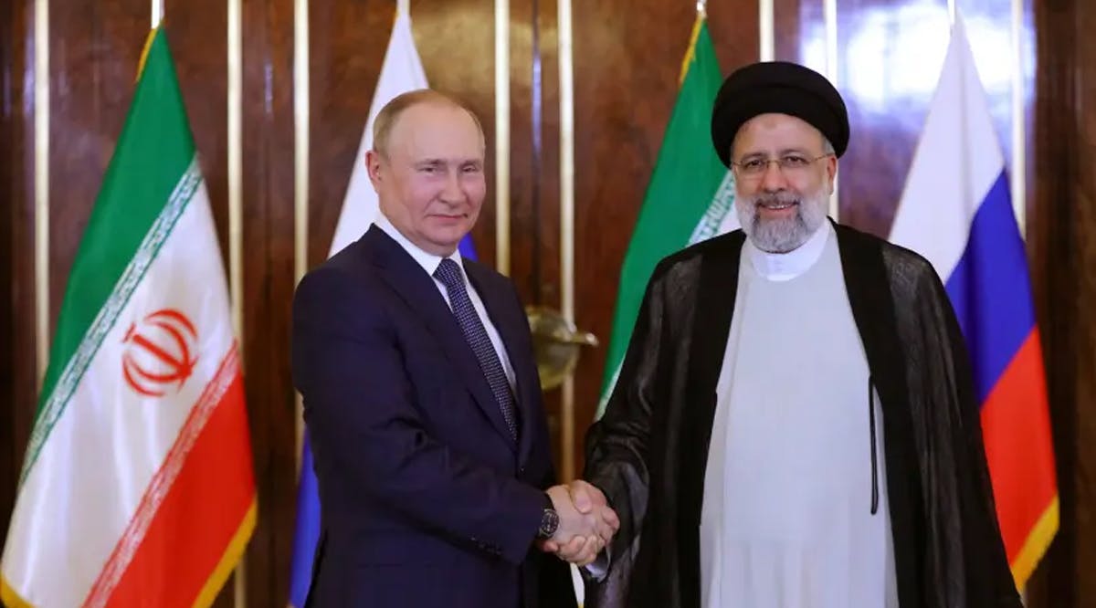 Iranian President Ebrahim Raisi meets with Russian President Vladimir Putin in Tehran