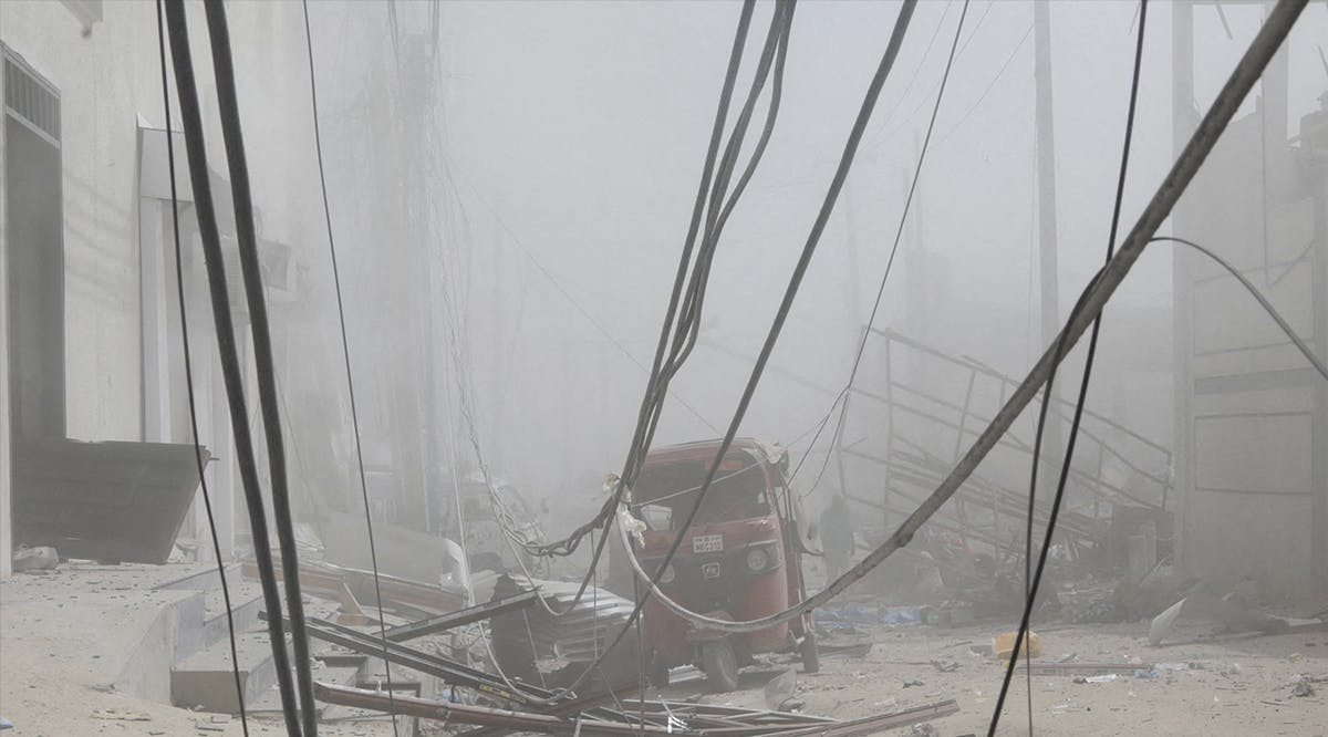 explosion near the education ministry building along K5 street in Mogadishu, Somalia