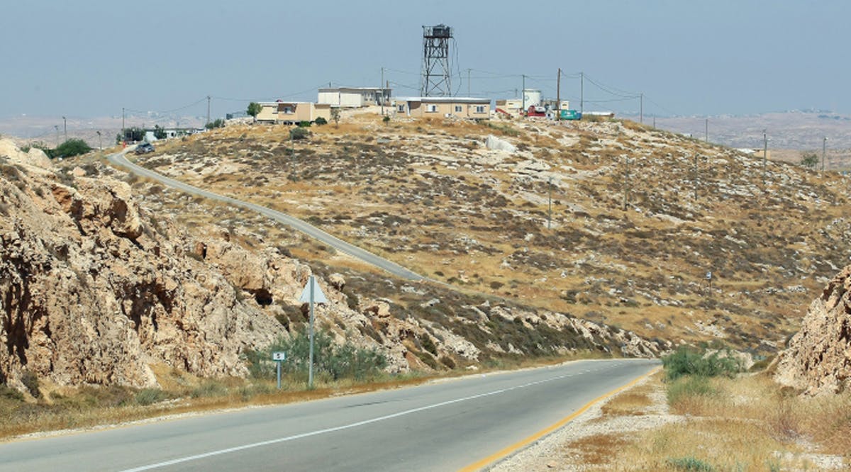 View of the illegal West Bank outpost of Asahel, in the South Hebron Mountains region