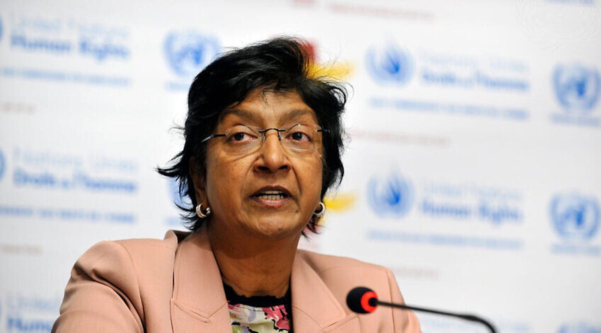 Navi Pillay, chair of the United Nations Commission of Inquiry on the Occupied Palestinian Territory, including East Jerusalem, and Israel