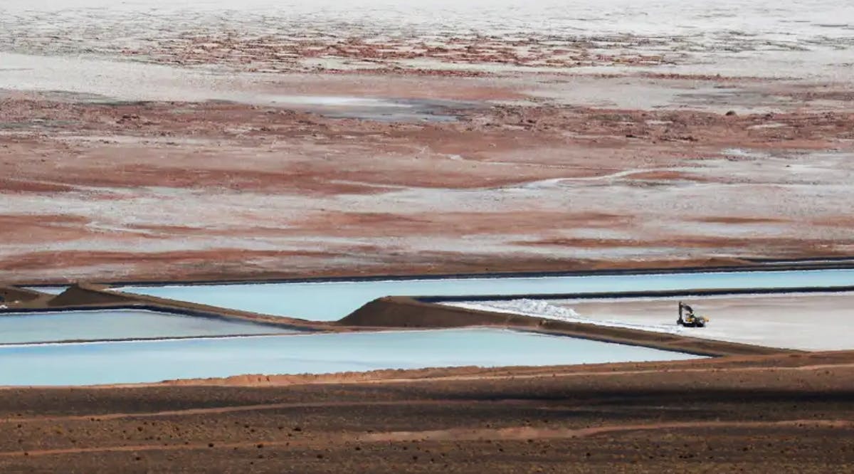 Brine pools used to extract lithium are seen at the Salar del Rincon salt flat, in Salta, Argentina