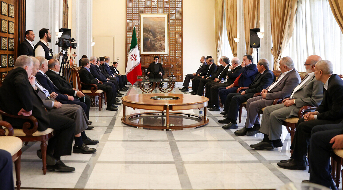 Iranian President Ebrahim Raisi meets with senior Palestinian officials, including leaders of the Hamas and Islamic Jihad terror groups