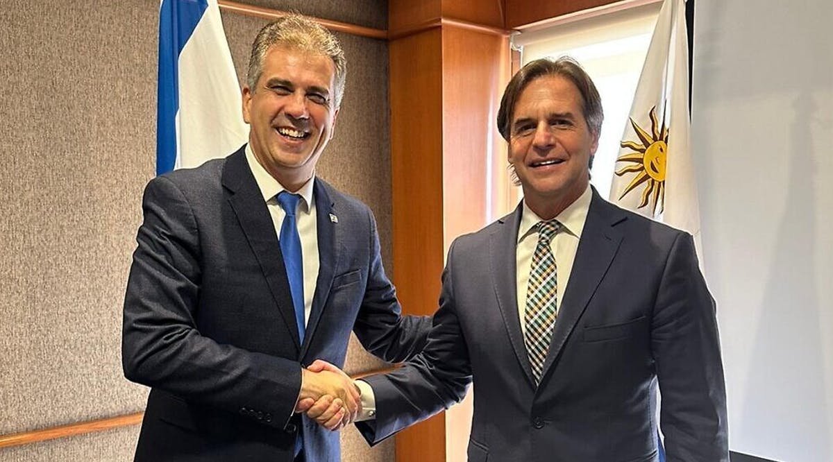 Foreign Minister Eli Cohen meets with Uruguay's President Luis Lacalle Pou