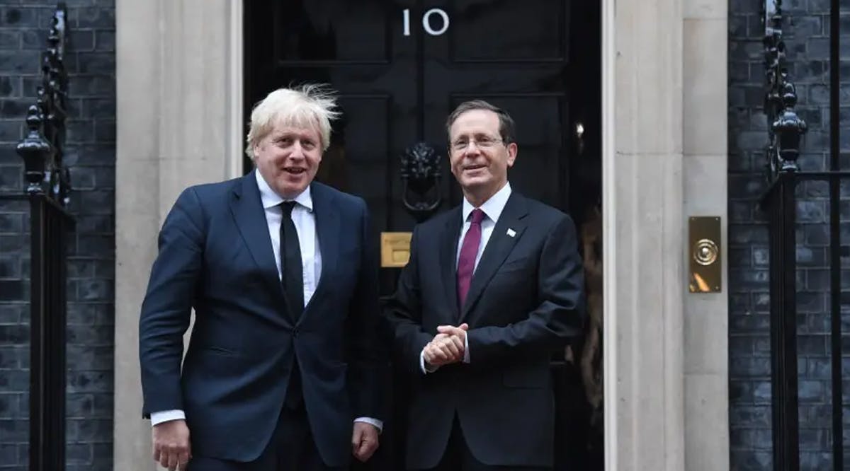 President Isaac Herzog meets with British PM Johnson in London