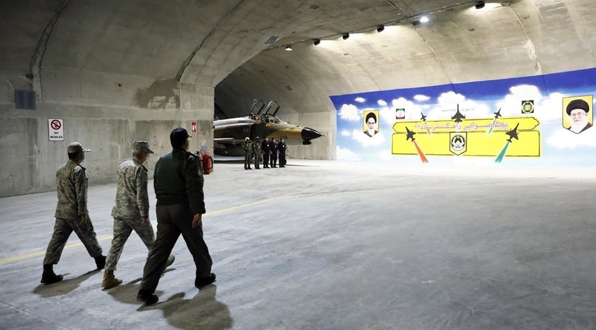 A newly unveiled Iranian underground Air Force base