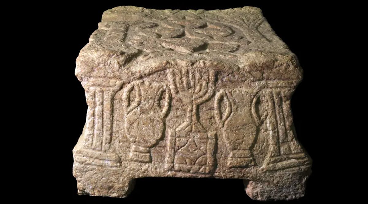 Magdala stone exhibited for the first time in Israel at Yigal Allon Center