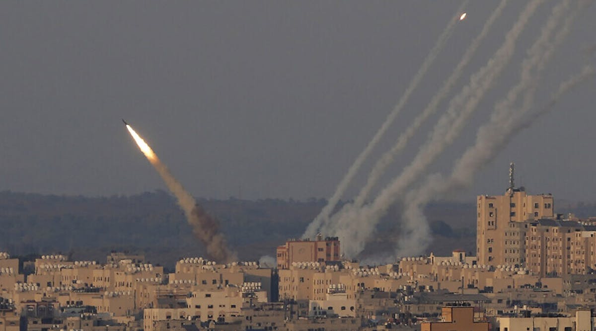 Rockets are launched from the Gaza Strip