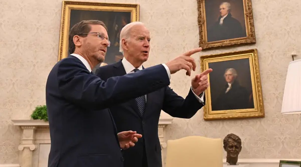 US President Joe Biden and Israel President Isaac Herzog