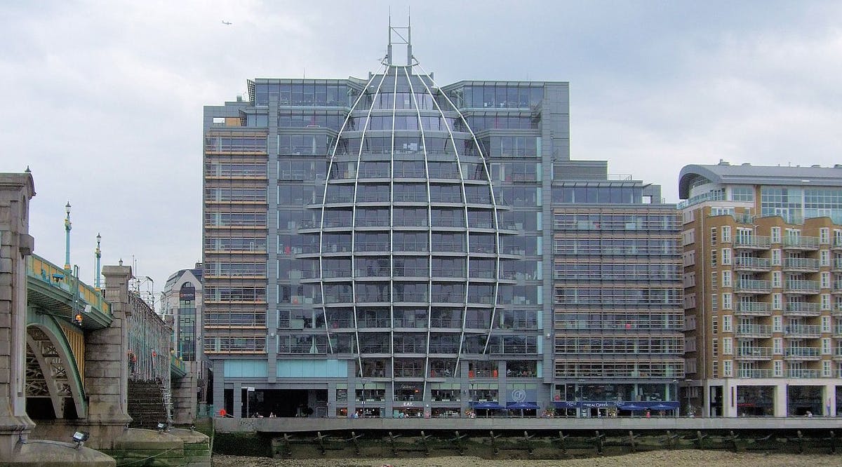 Ofcom offices at Riverside House, Bankside, next to Southwark Bridge in London