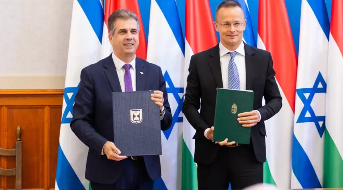 Foreign Minister Eli Cohen seen during his trip to Hungary