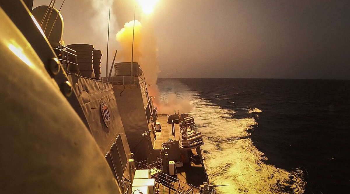 USS Carney engages Houthi missiles