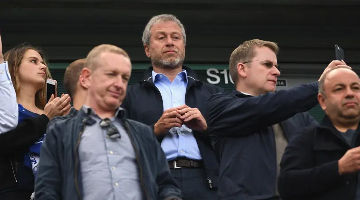 Roman Abramovich, owner of Chelsea FC looks on during the Premier League match