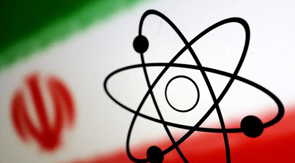 atomic symbol and the Iranian flag