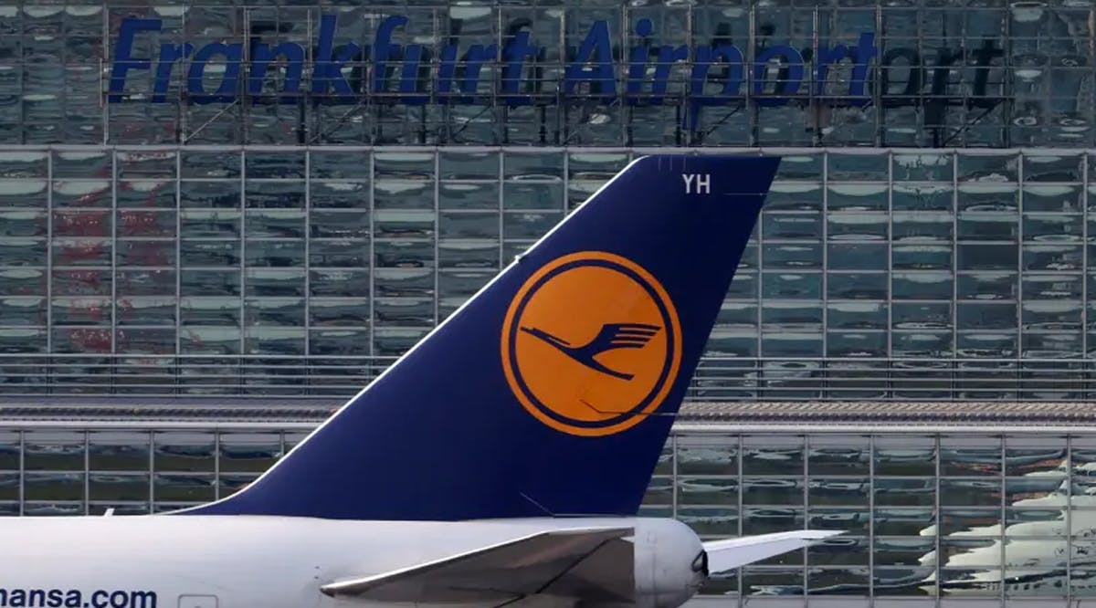 Air planes of German carrier Lufthansa at the airport in Frankfurt