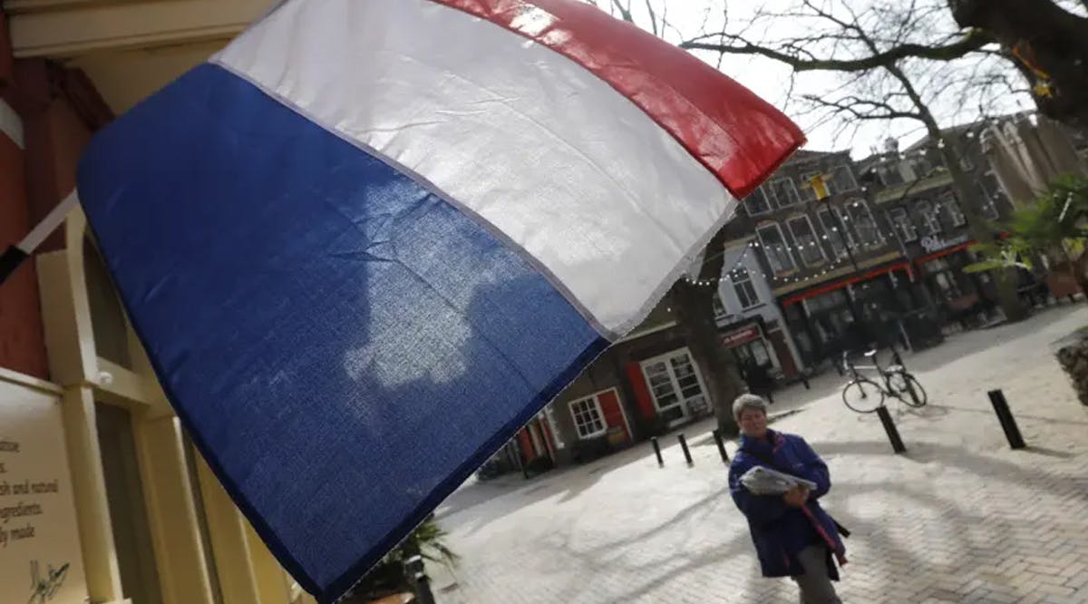 A national flag, in Delft, Netherlands