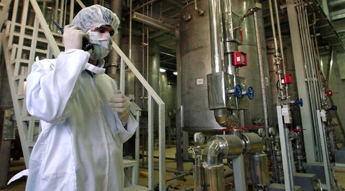 A security person at the Uranim Conversion Facility just outside the city of Isfahan, Iran