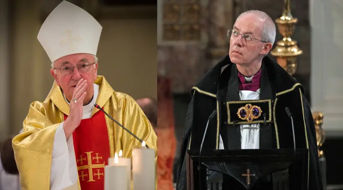 LEFT: Archbishop of Westminster Cardinal Vince Nichols. RIGHT: Head of the Church of England, Archbishop of Canterbury Justin Welby