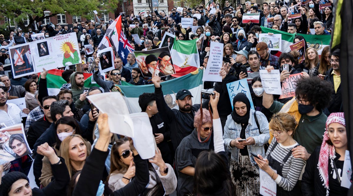 Thousands turn out to stand in solidarity with protests that have broken out in Iran following the death of 22-year-old Mahsa Amini at the hands of the country’s morality police