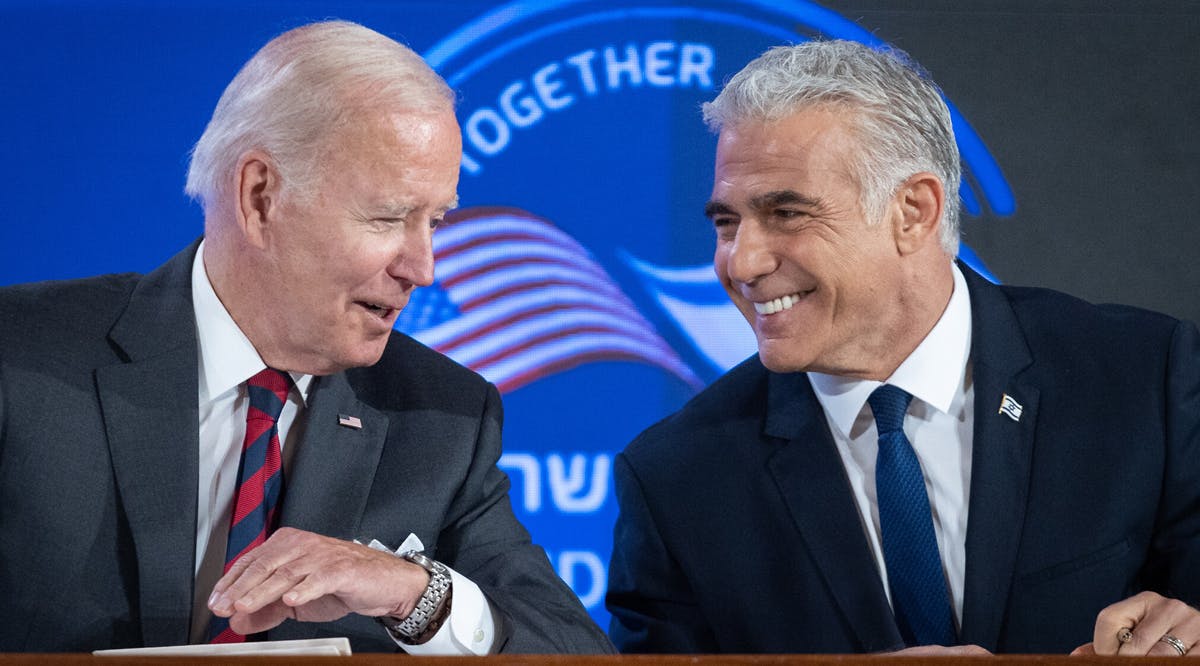 US President Joe Biden holds a joint press conference with Prime Minister Yair Lapid in Jerusalem