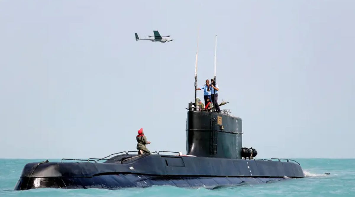 A drone is launched from an Iranian submarine