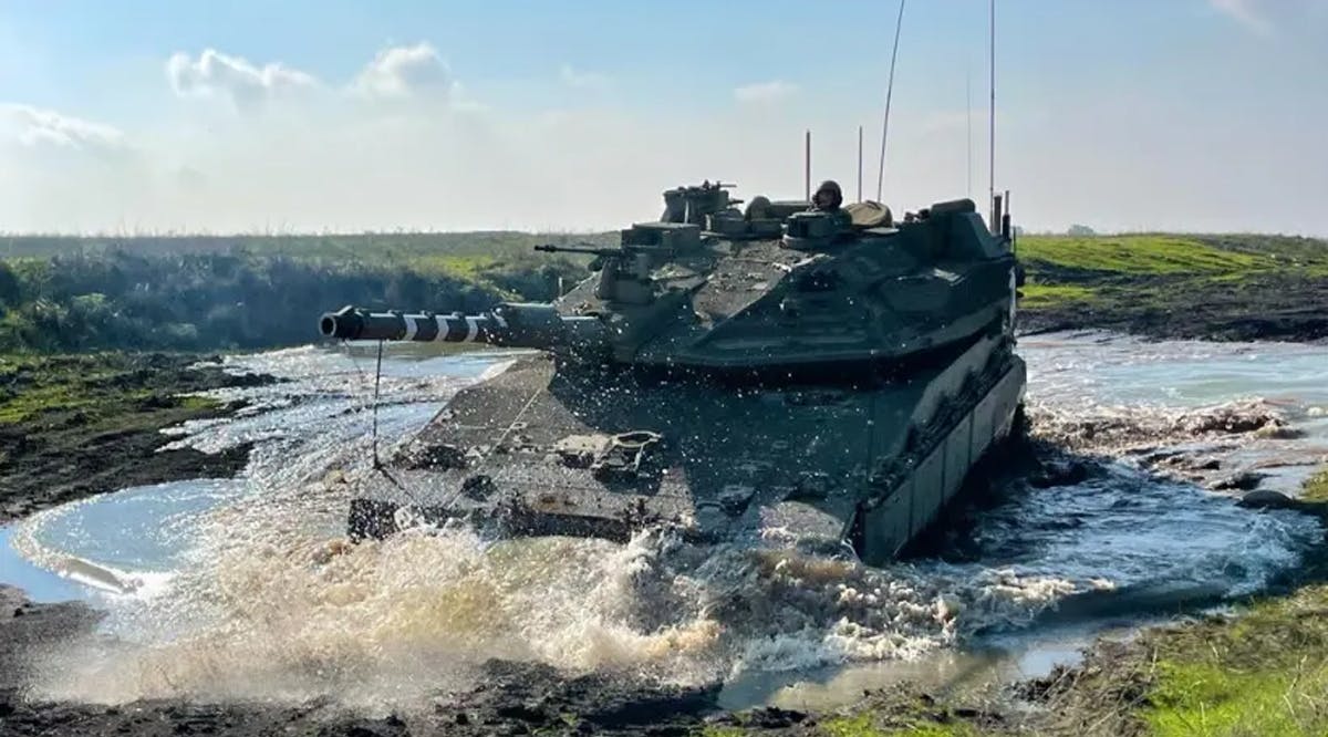 Merkava tank during a 2022 winter training drill