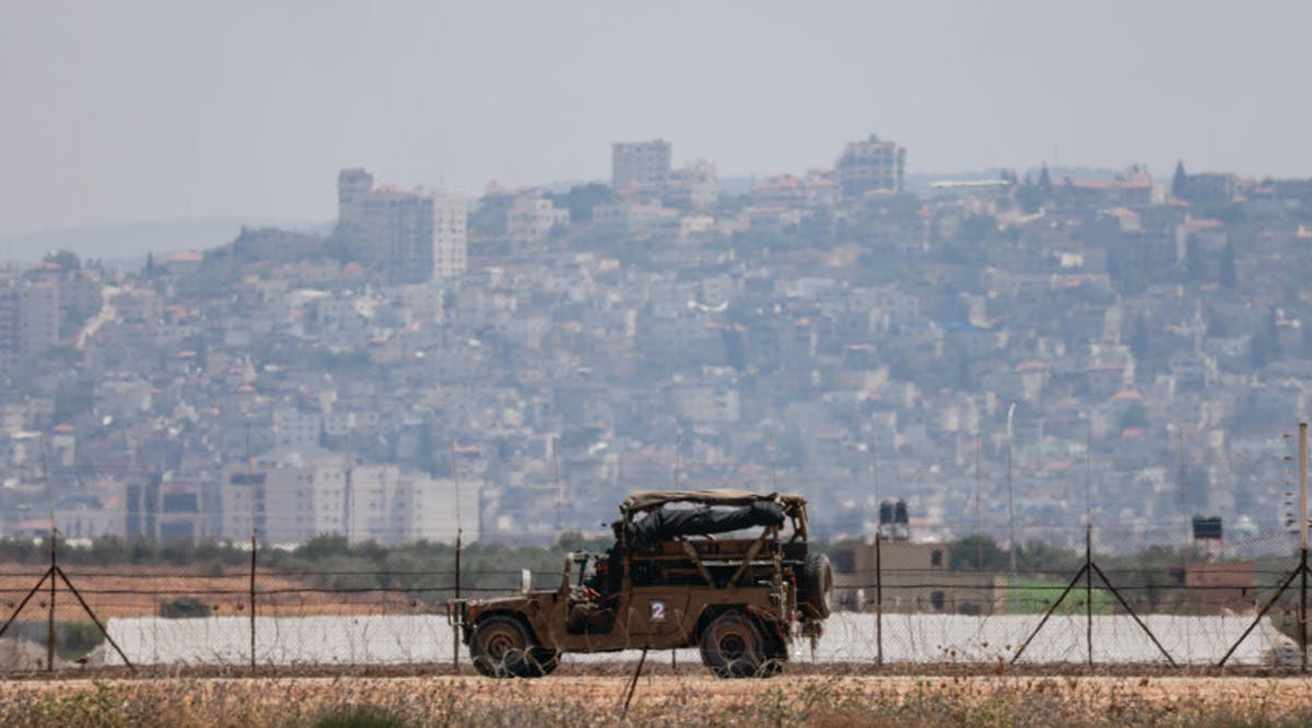 AN IDF jeep on the outskirts of Jenin earlier this month, at the beginning of one of its biggest military operations in the Palestinian territory in years