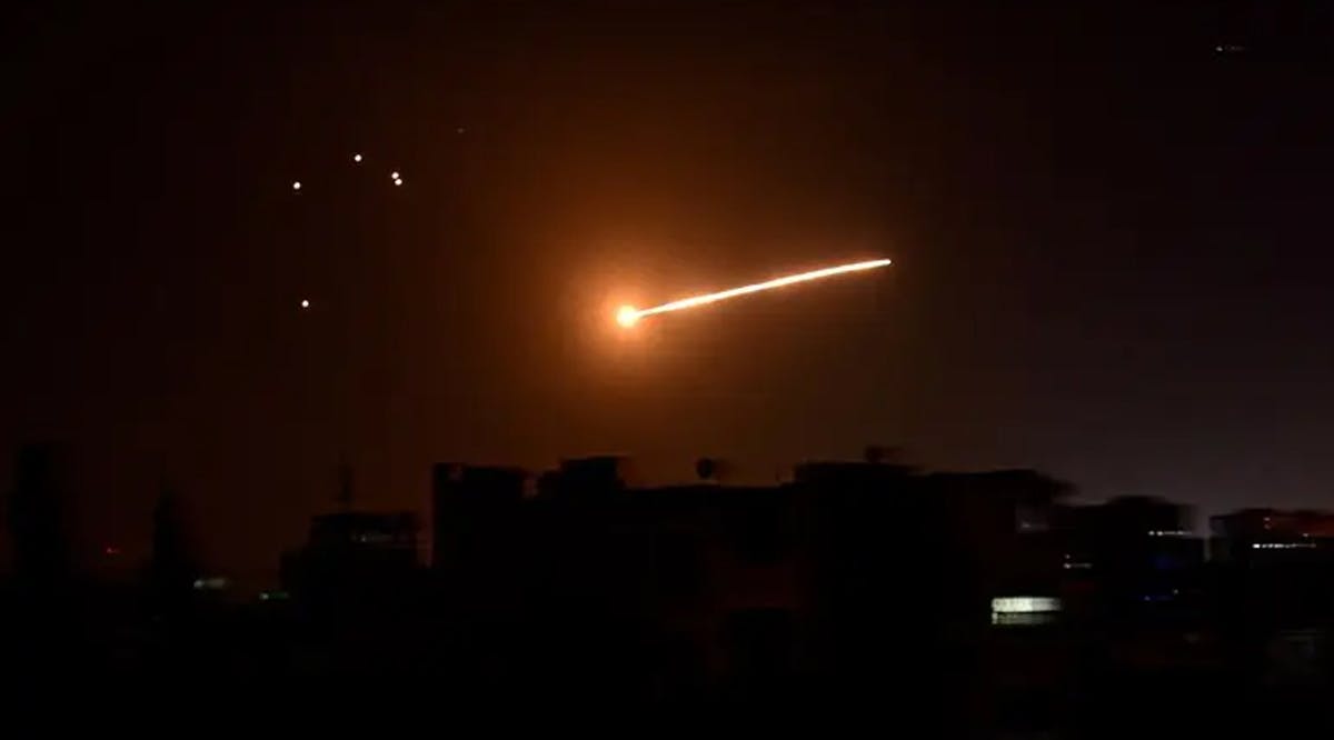 Air strike in Damascus, Syria