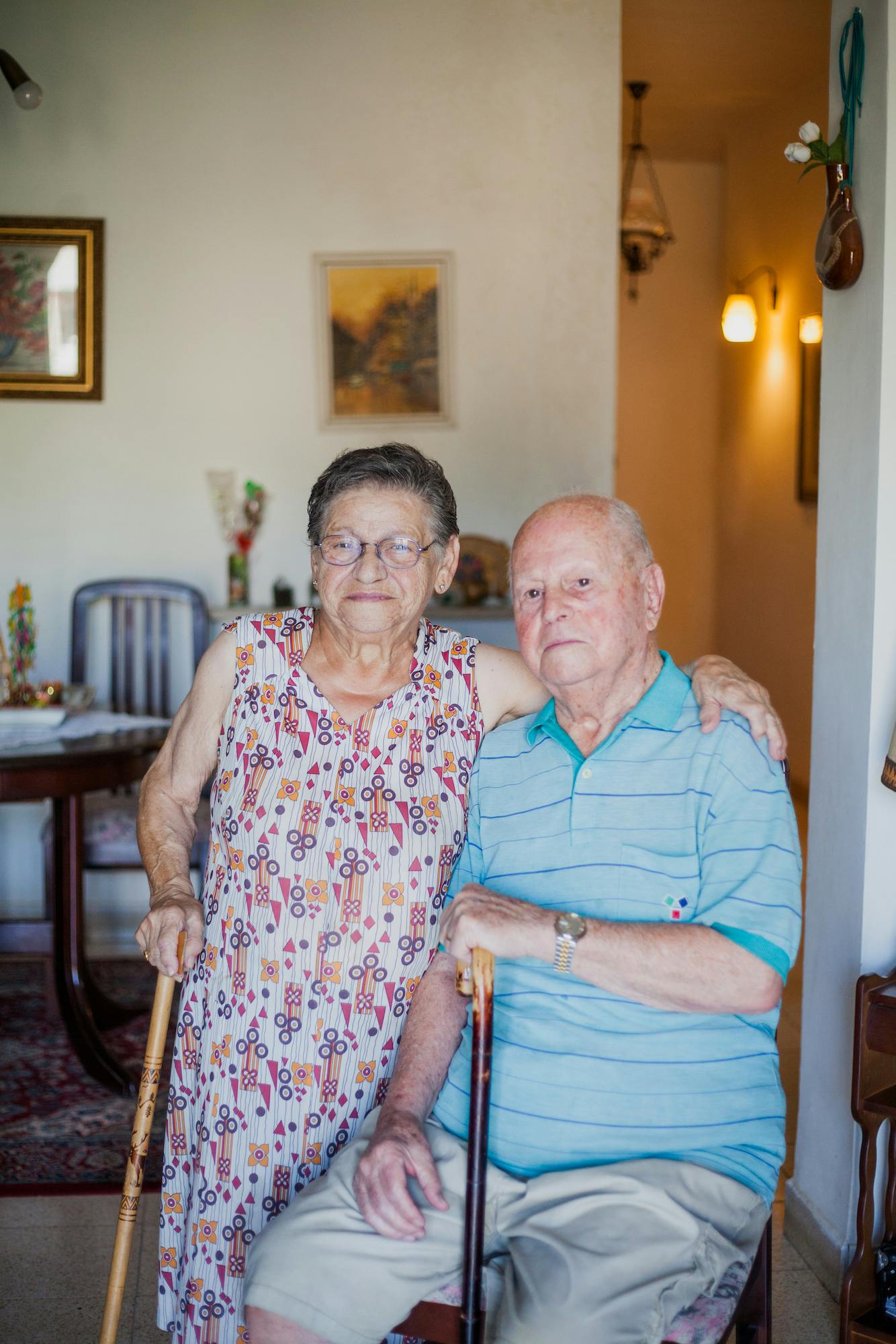 Holocaust survivors hugging