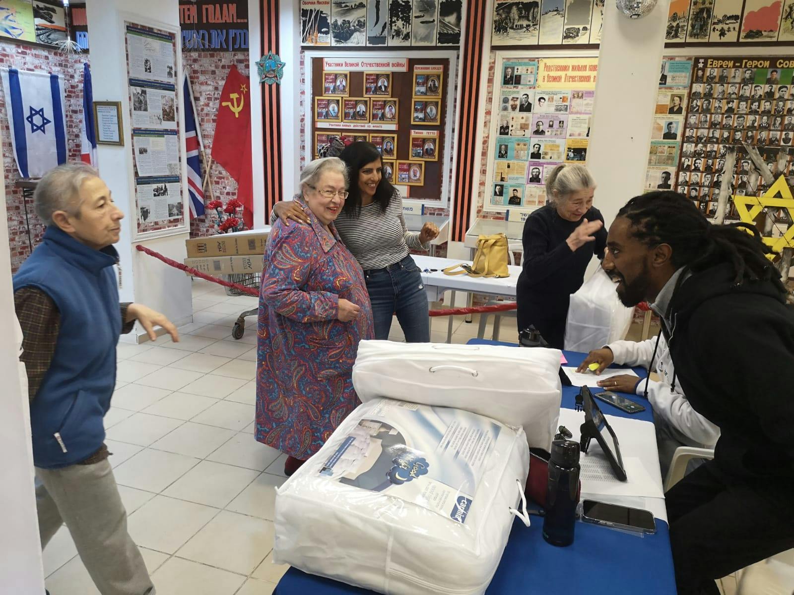 Holocaust Survivors With Duvets