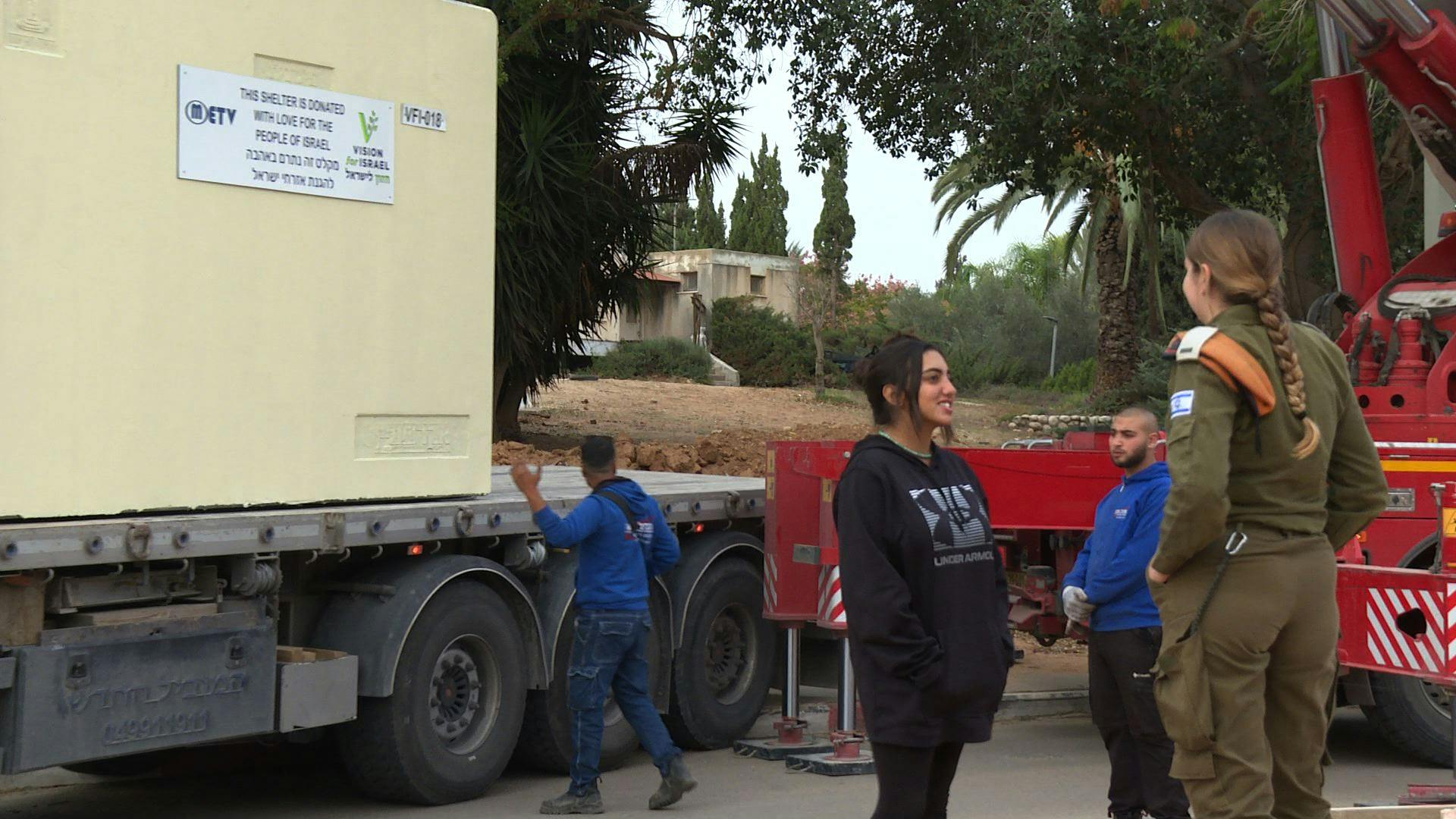 Mobile shelter being delivered