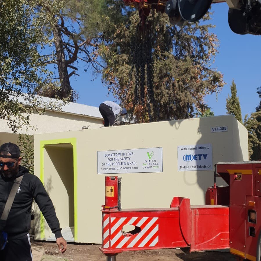 Schuilcabines voor de gemeenschappen aan de noordelijke grens van Israël