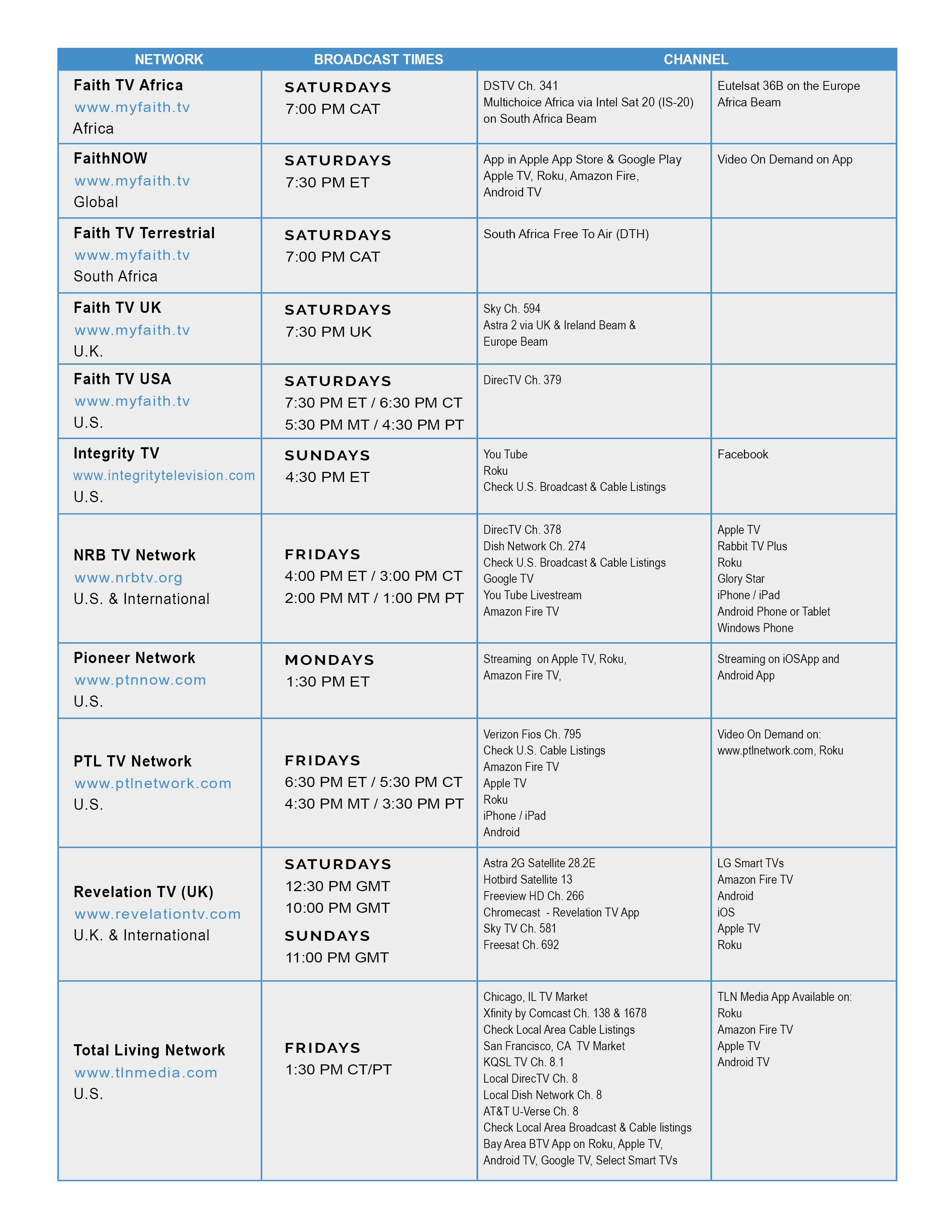 TV Schedule