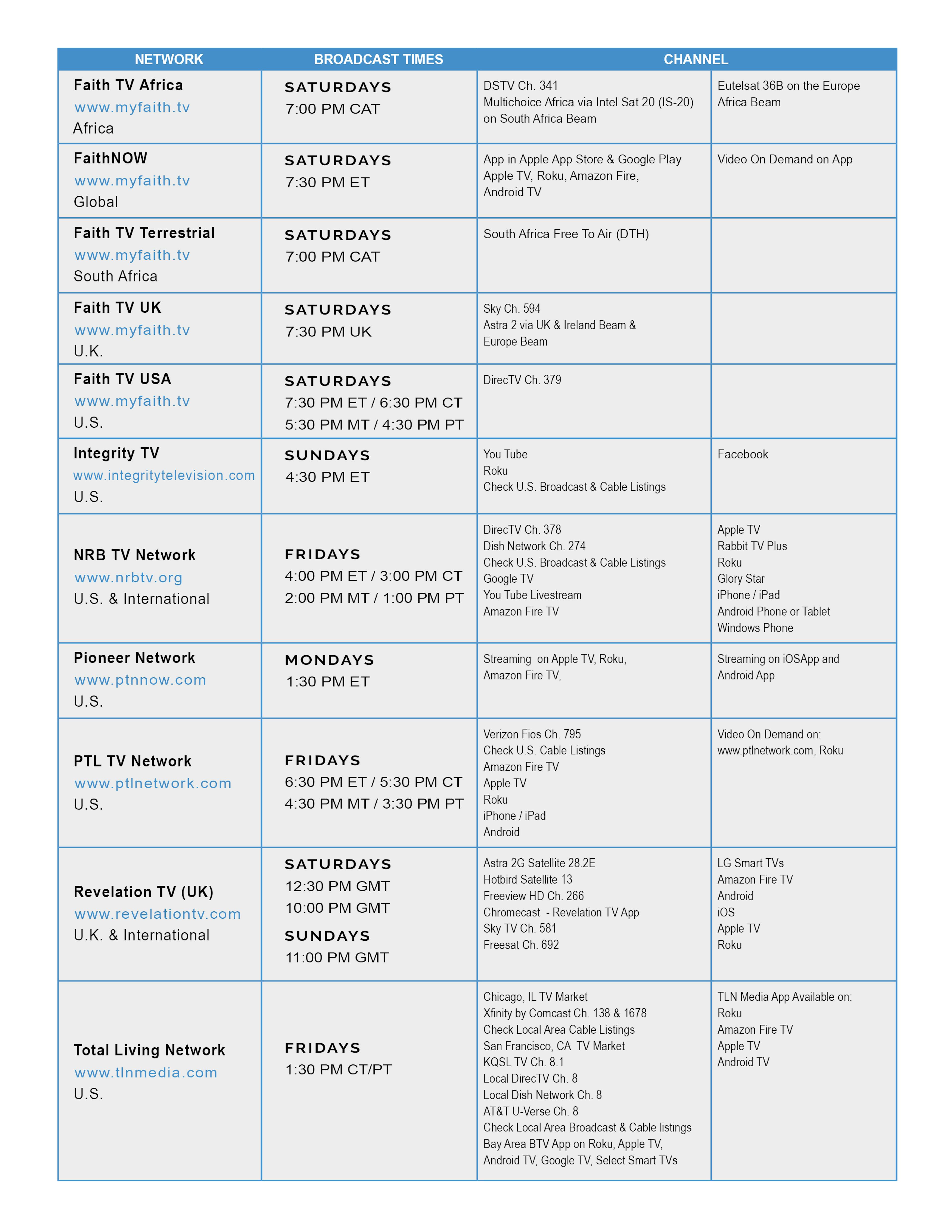 TV Schedule