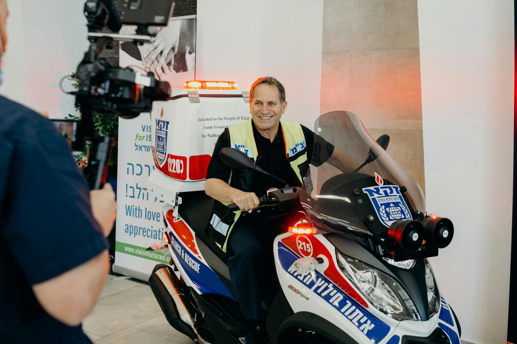 Dedicating a new medi-cycle at the Millennium Center 