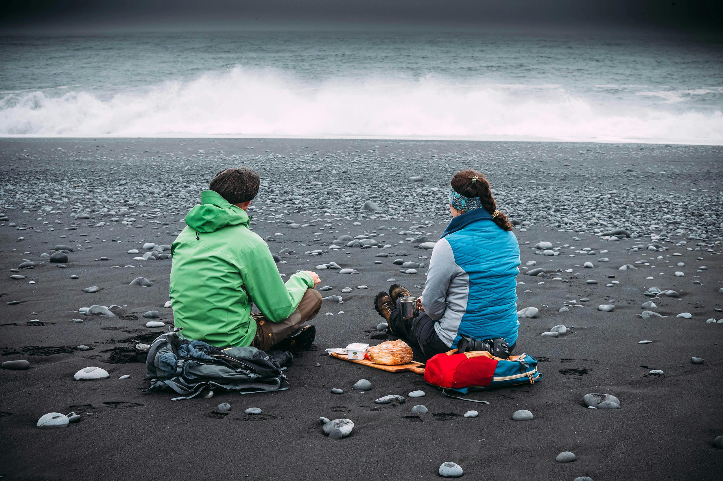 Strand, Picknick, Reynisfjara, Island