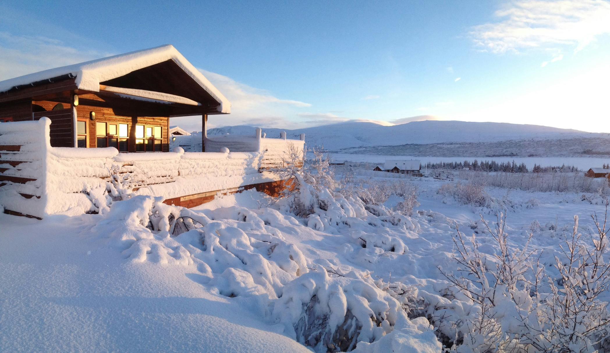 Ferienhaus, Schnee, Winter, Island