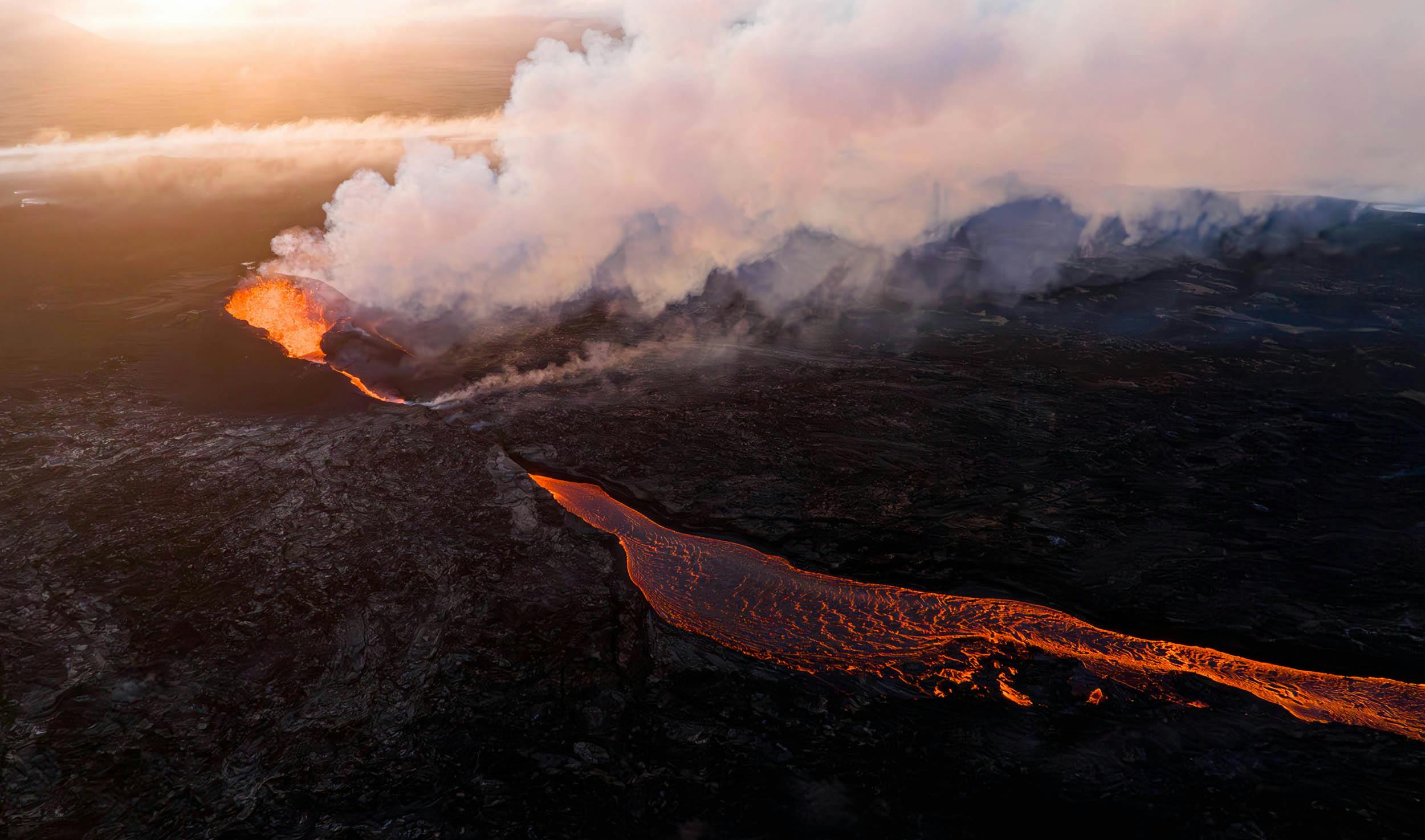 Vulkanausbruch, Litli-Hrútur, 22.7.2023, Lavastrom, Reykjanes, Island