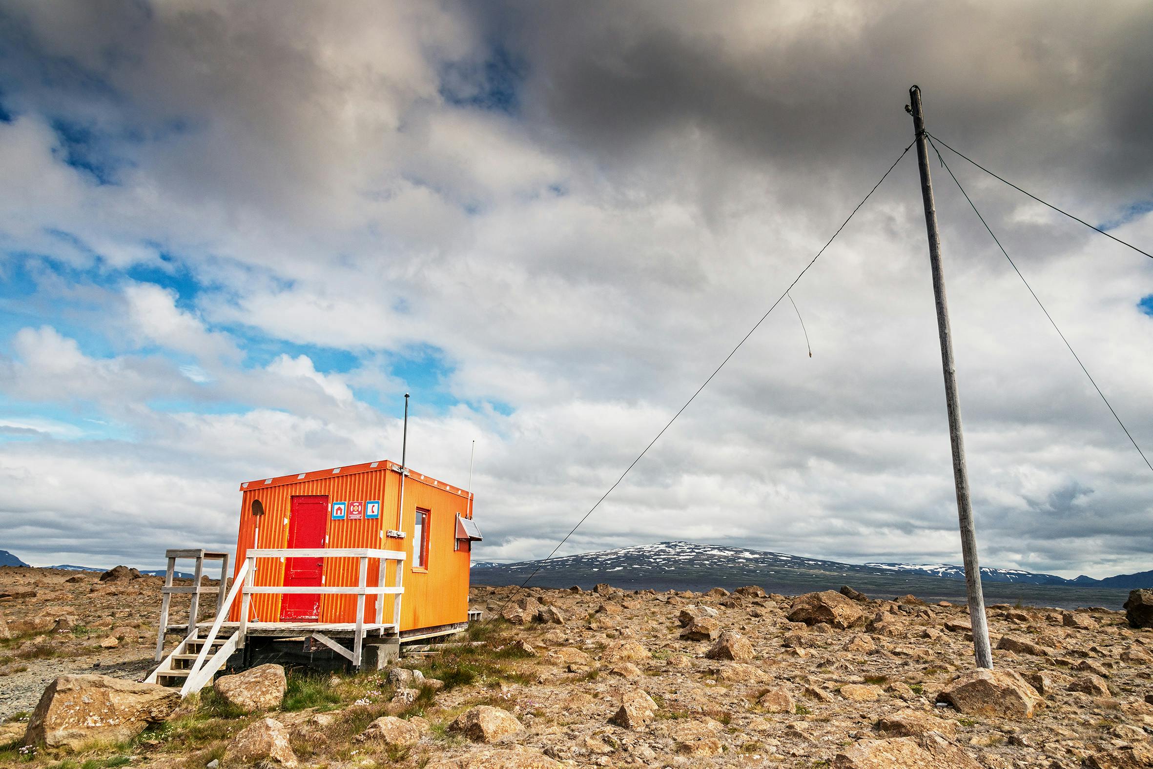 Schutzhütte, Vulkan Ok, Hochland, Island