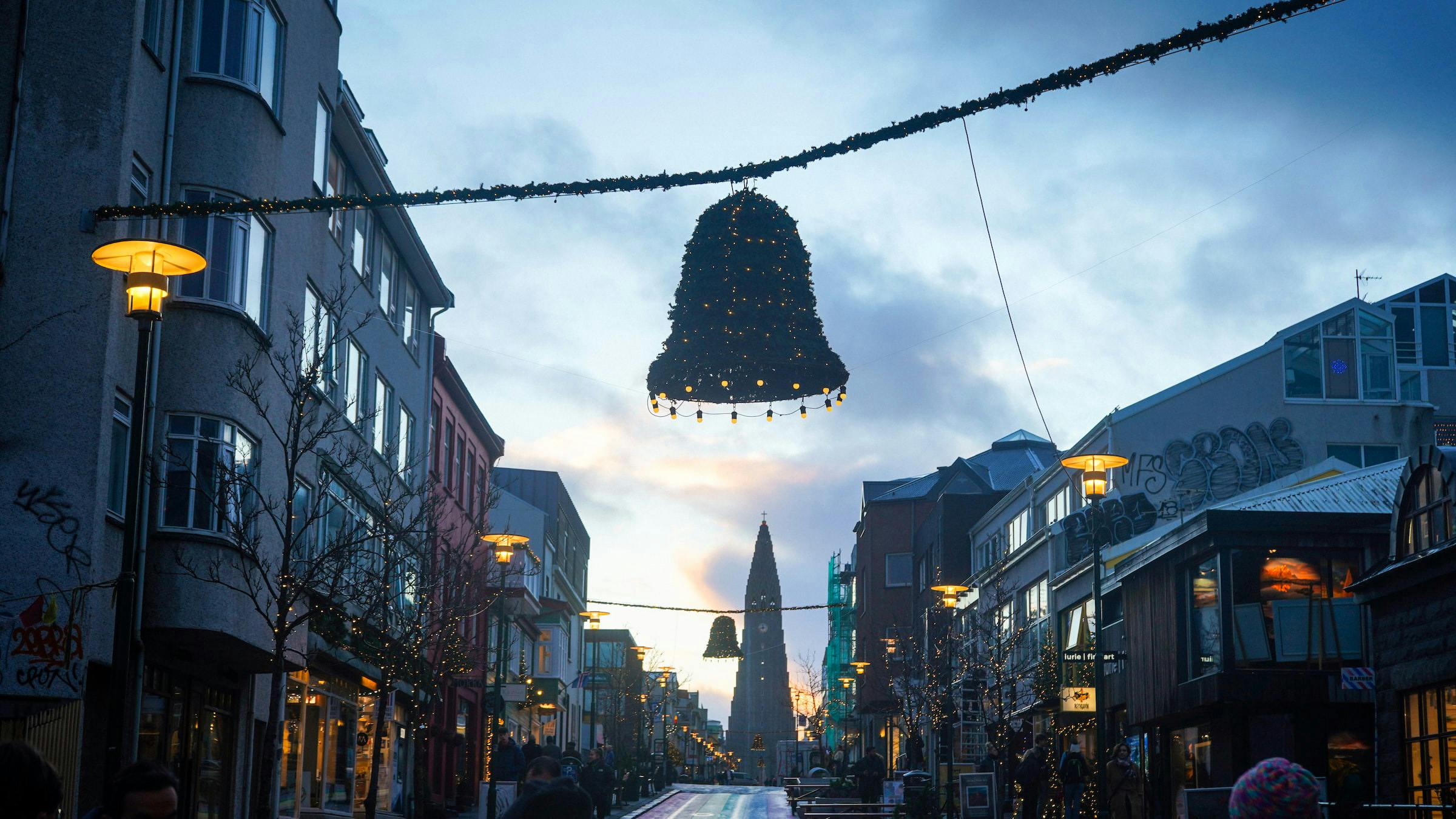 Reykjavik, Straße, Hallgrimskirkja, Silvester, Island