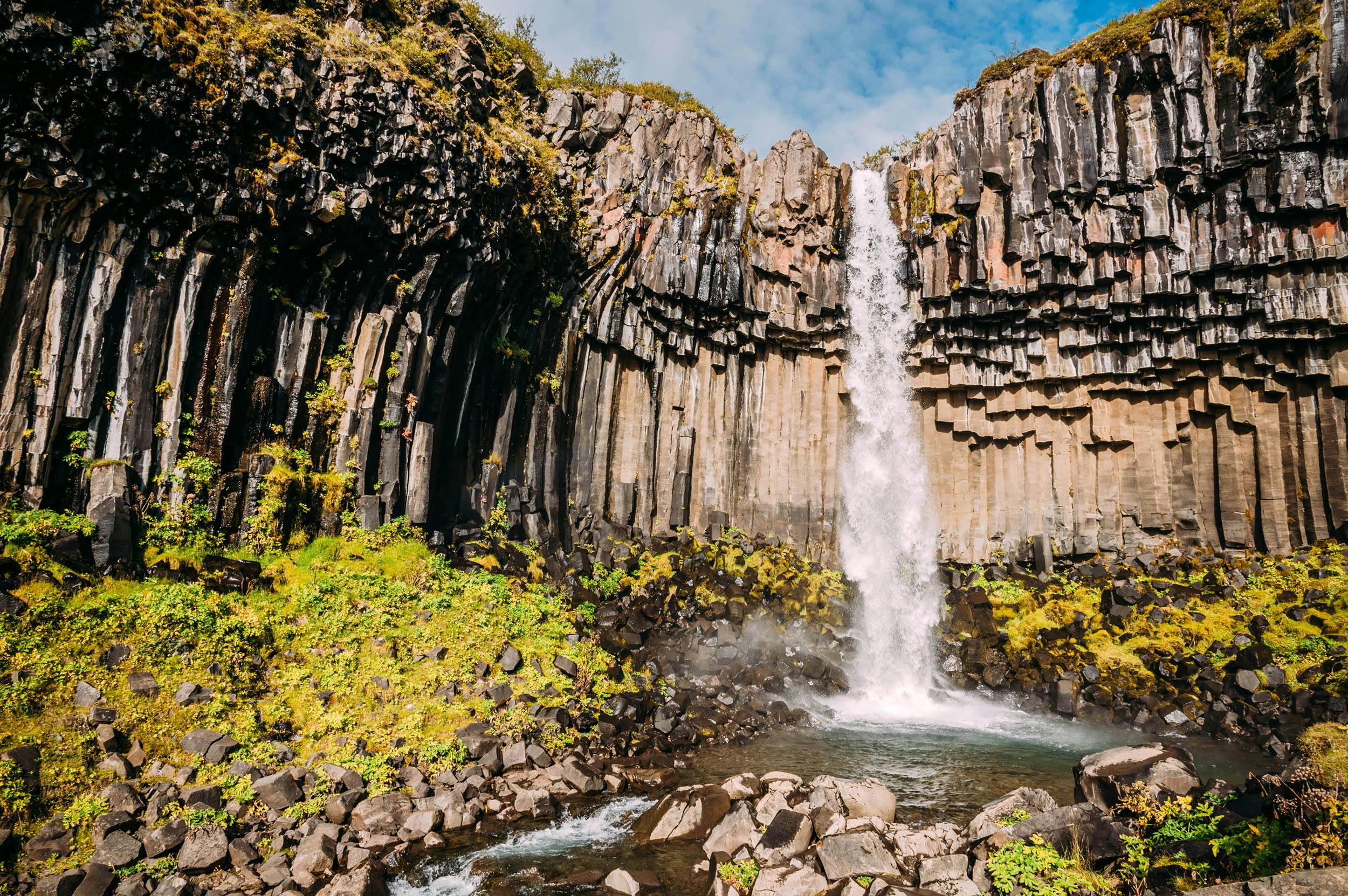 Wasserfall, Svartifoss, Island
