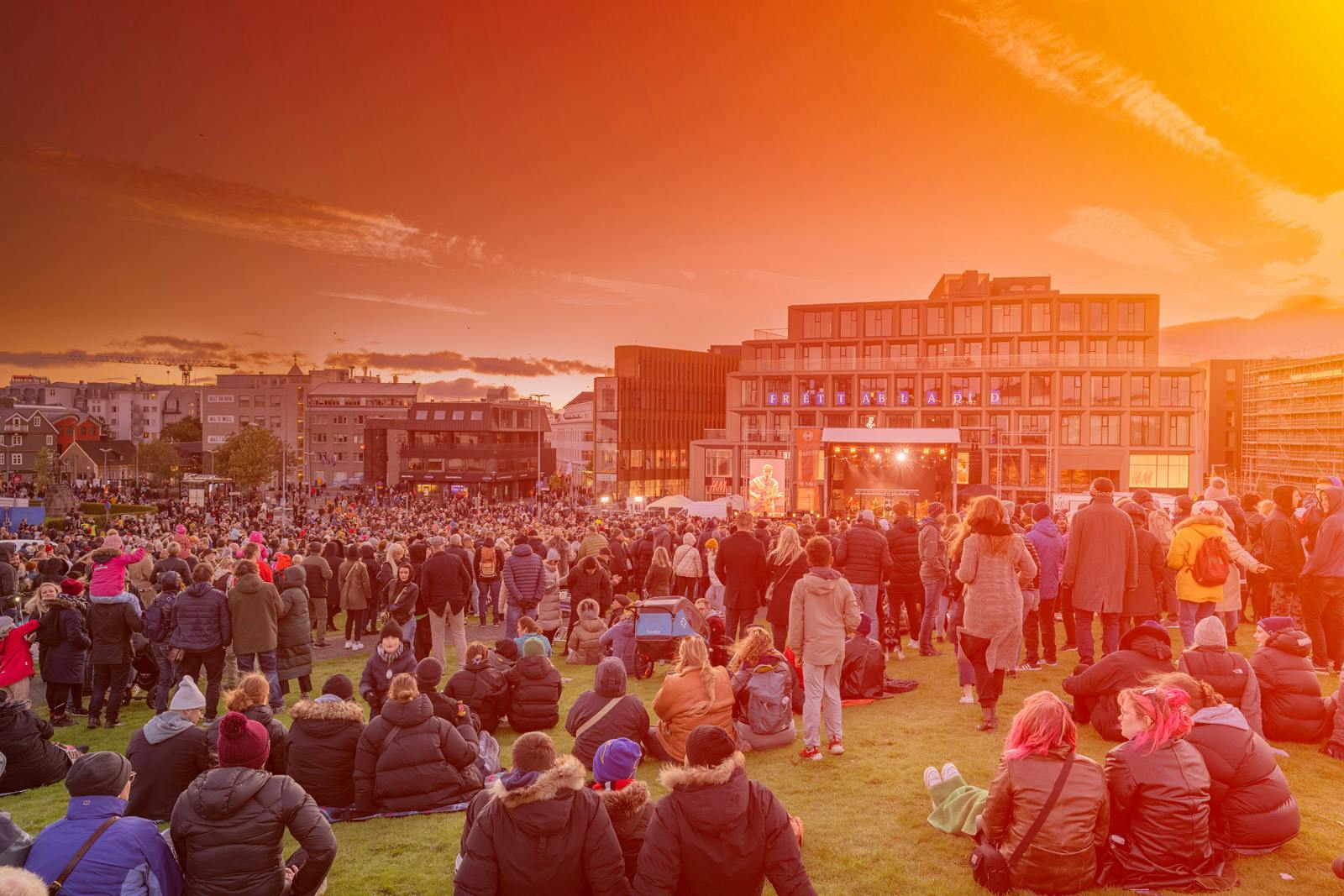 Menningarnótt Festival, Publikum, Sonne, Reykjavik