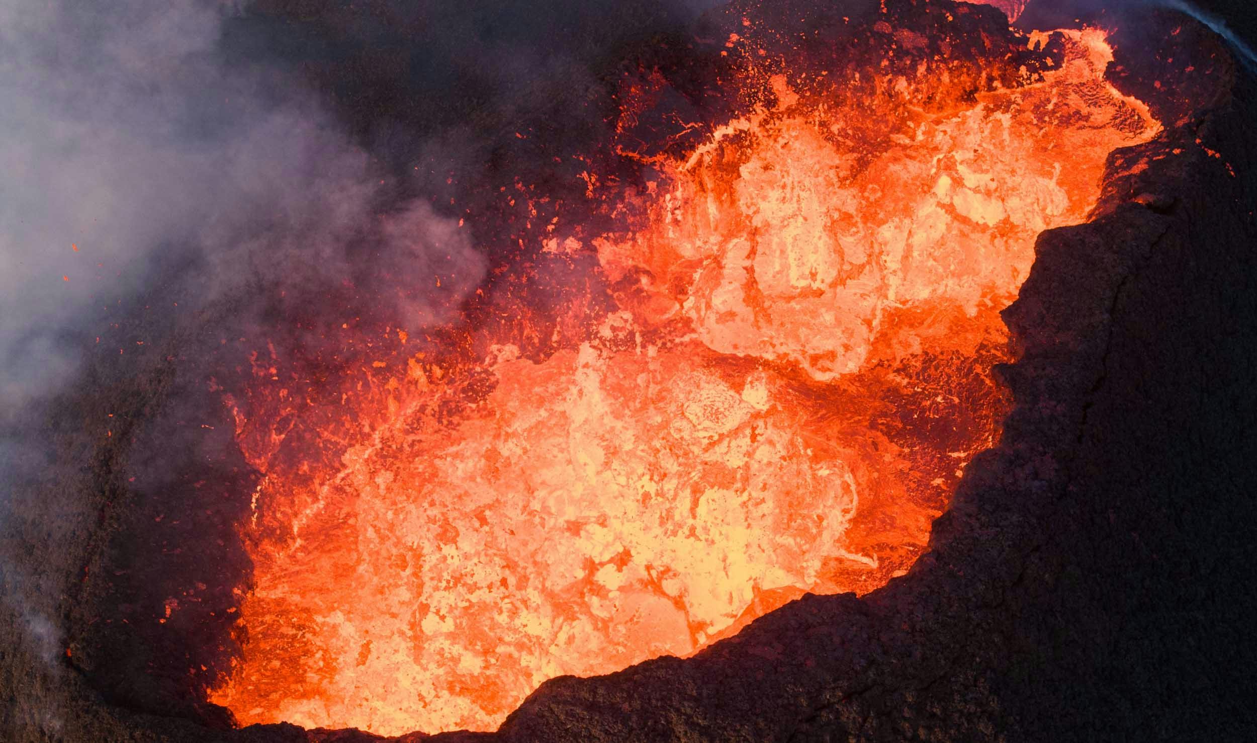 Lavafontänen, Vulkanausbruch, Litli-Hrútur, 22.7.2023, Reykjanes, Island