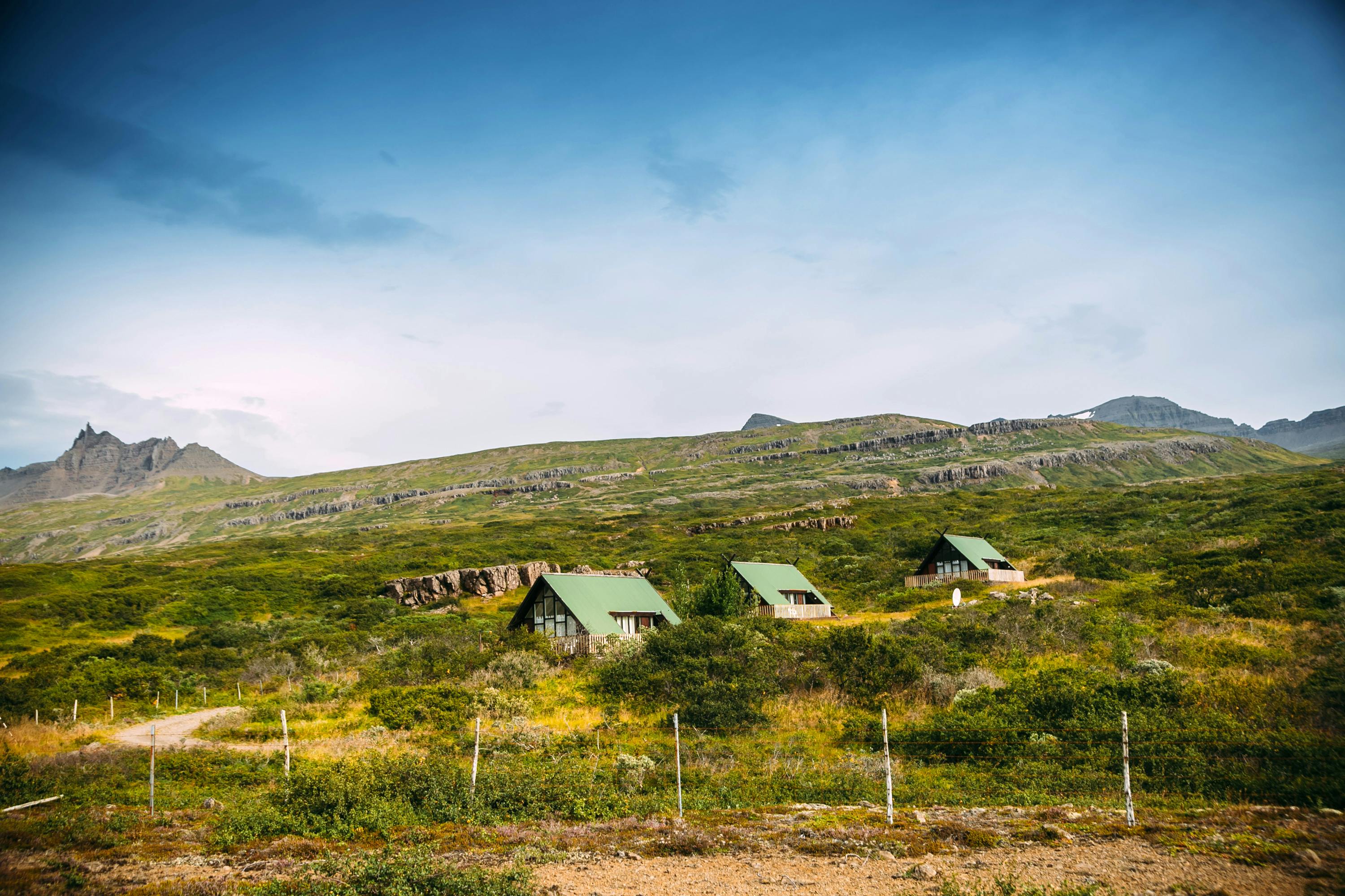 Ferienäuser, Landschaft, Island