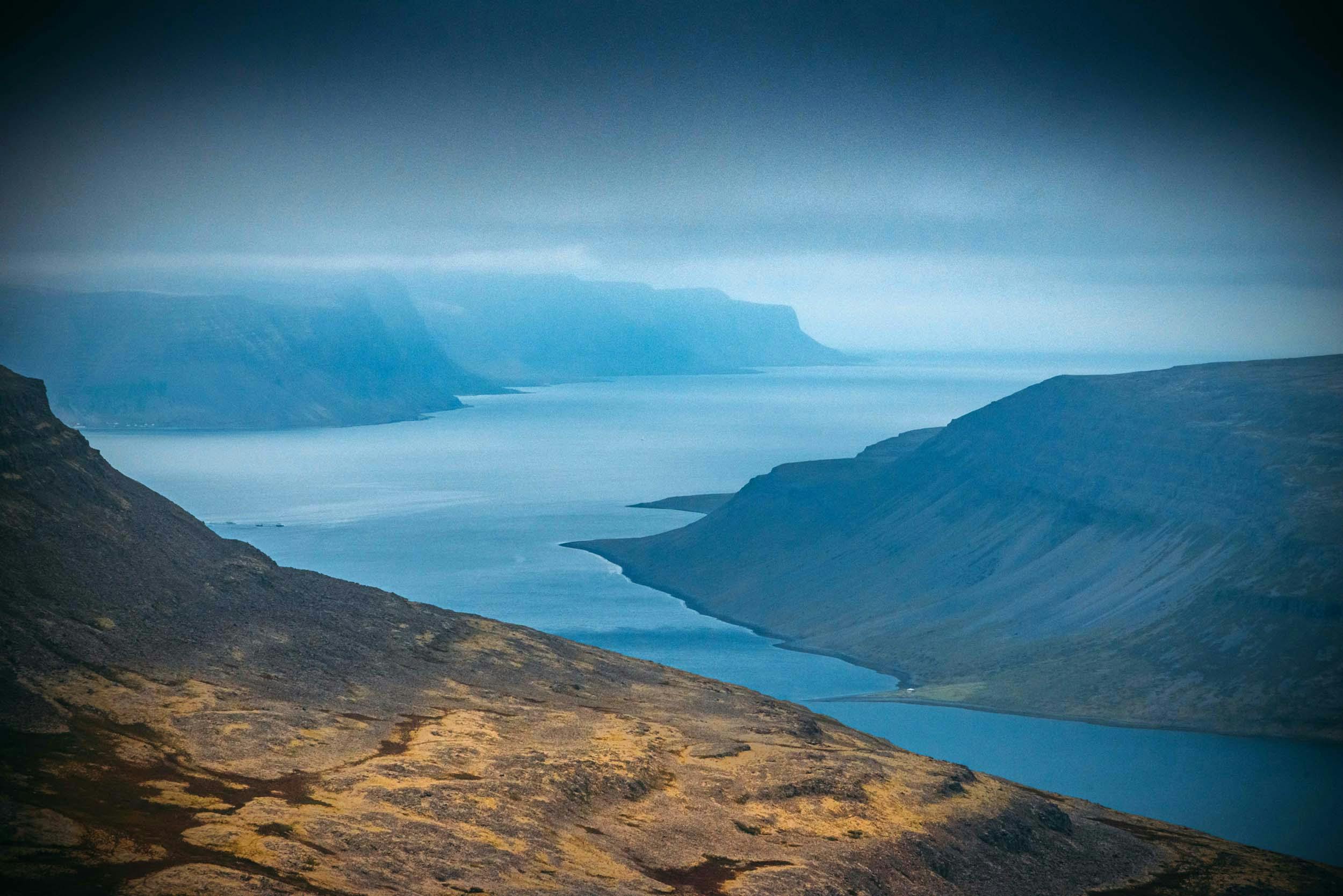 Arnarfjördur, Fjord, nahe Dynjandi, Westfjorde, Island